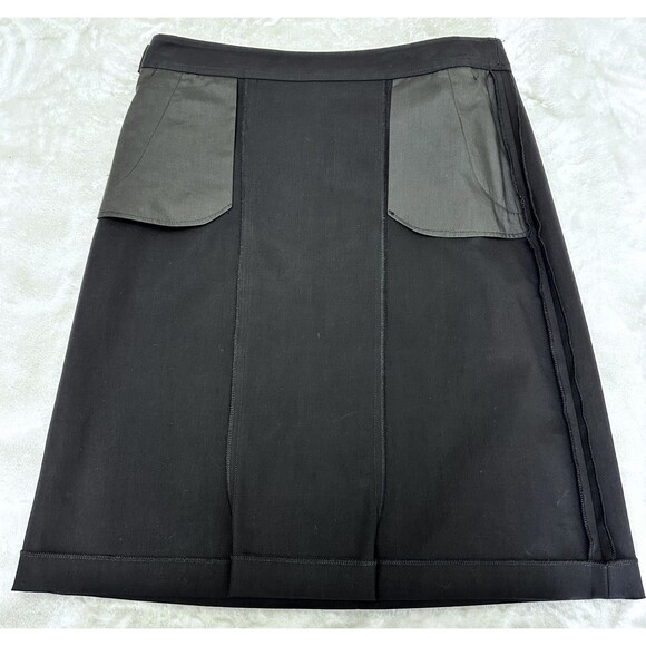 Theory Womens Black Cotton A-Line 4-Pockets Knee Length Skirt Sz 8 - Picture 11 of 11